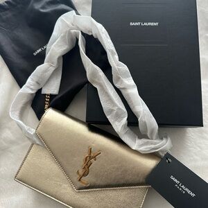 Brand New YSL Chain Wallet Gold Never Used